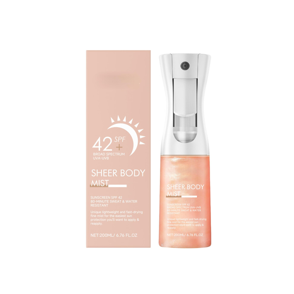 Gold Spf 42 Body Sunscreen Spray With Coconut Oil And Hyaluronic Acid, Shimmering Rose Glow