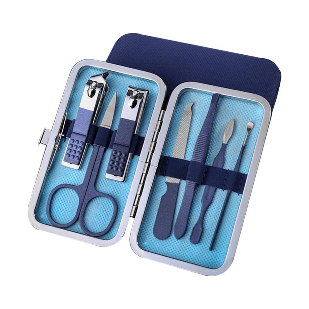 7Pcs Stainless Steel Manicure Pedicure Set for Precise Nail Care with Compact Travel Case
