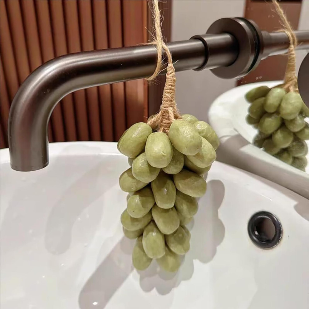 Green Handmade Glycerin Soap Gift Set With Longlasting Grape Fragrance, Decorative Bathroom Bars