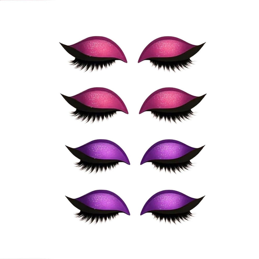 Pink/Purple Selfadhesive Eyeshadow Sticker 3D Waterproof 2In1 Lash Patch Reusable And