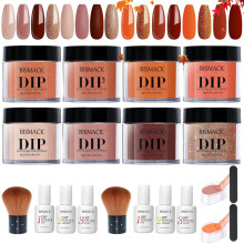 Orange Nail Dip Powder Kit 10pcs with Base Coat Activator, ChipResistant Acrylic Nails