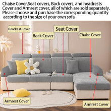 (Yellow, Headrest Cover) Solid Color Sofa Cover, 1 Count Modern Simple Non-slip Sofa Slipcover, Sofa Protector for Home Living Room