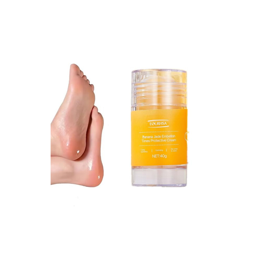 Cream/Yellow Foot Care Kit With Cracked Heel Balm, Deep Hydration For Dry Rough Feet, 1