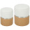 Homcom (Brown) HOMCOM Round Storage Ottoman Set of 2, Nesting Footrest Stool 2