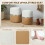 Homcom (Brown) HOMCOM Round Storage Ottoman Set of 2, Nesting Footrest Stool 6