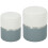 Homcom (Grey) HOMCOM Round Storage Ottoman Set of 2, Nesting Footrest Stool 2