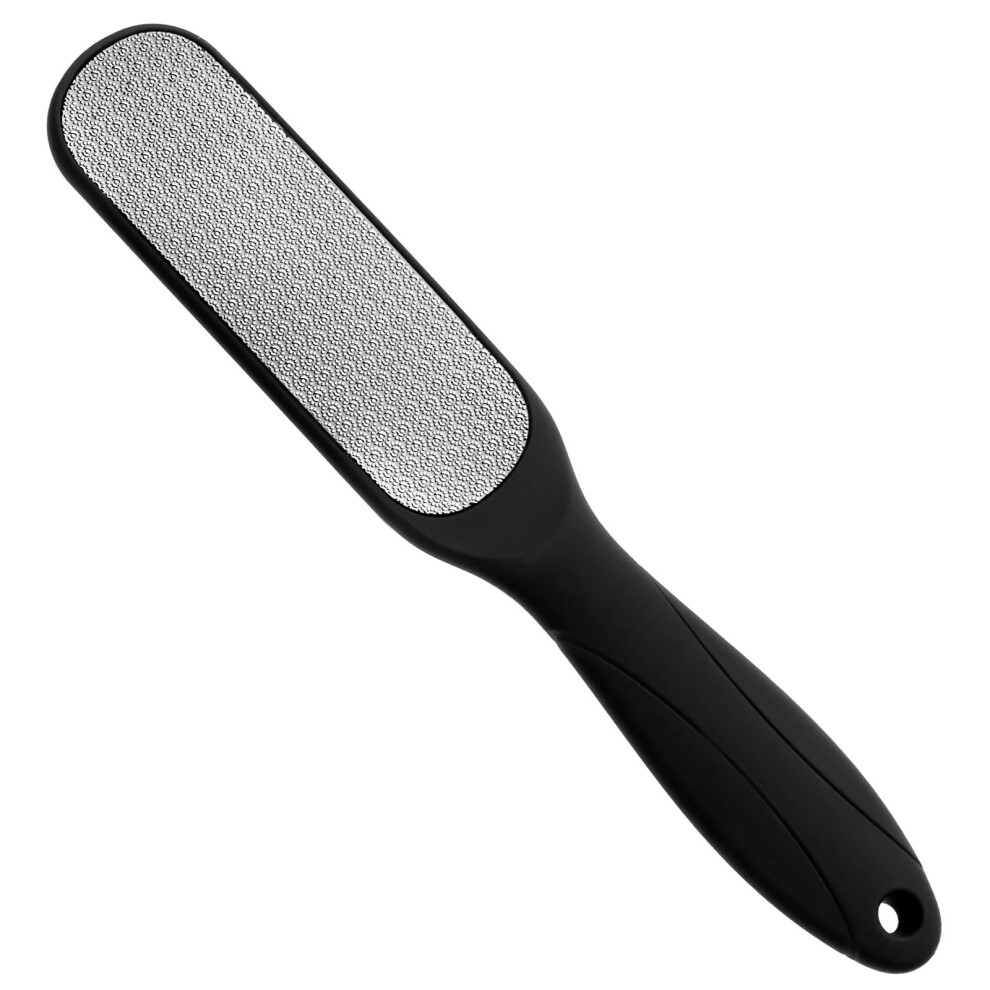 Nano Glass Foot File Callus Remover with Ergonomic Long Handle for Wet or Dry Pedicure â Black