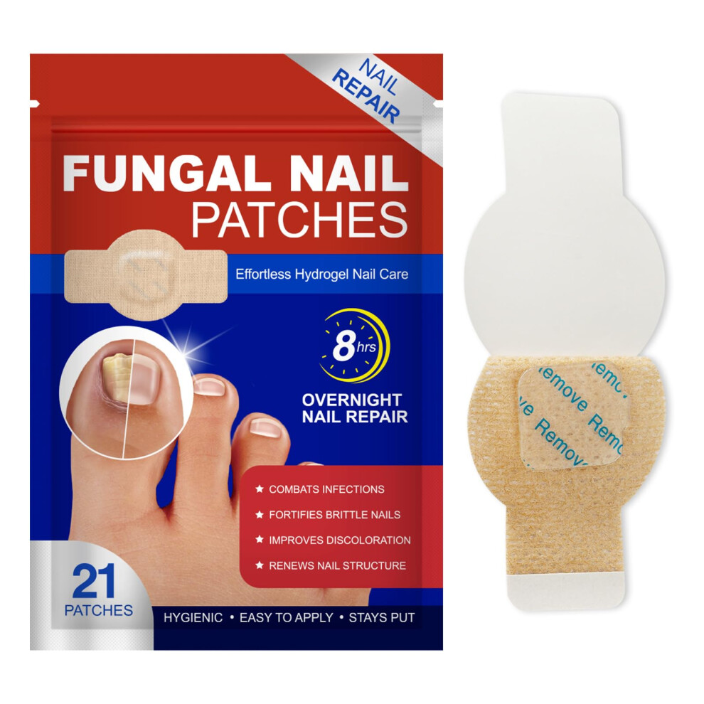 Toenail  Patches 21pcs Extra Strength Hydrogel Overnight Nail Care for Damaged Nails