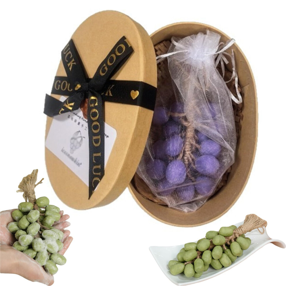 Purple Grape Soap On A Rope Decorative Cluster Handmade Moisturizing Cleanser For Face And Body