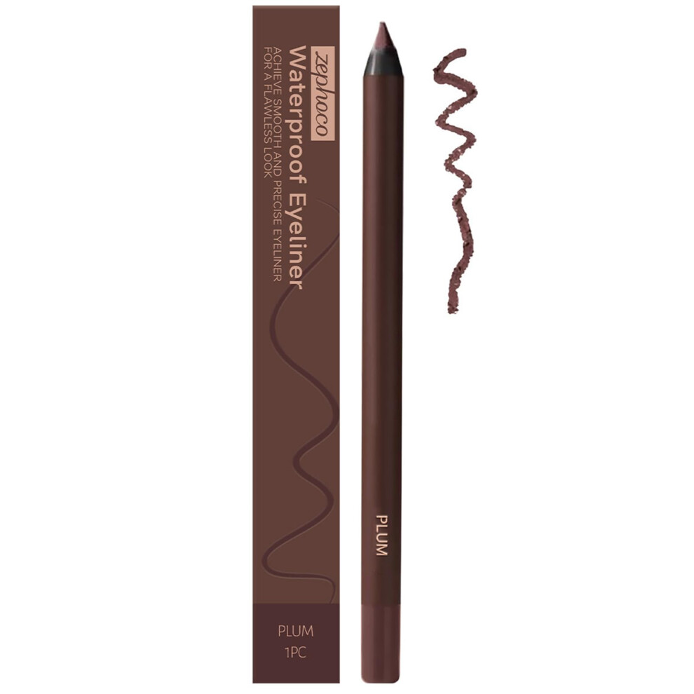 Gel Eyeliner Pencil Longwear Rich Plum Sharpenable Tip Smudge Proof for Waterline and Eye Makeup