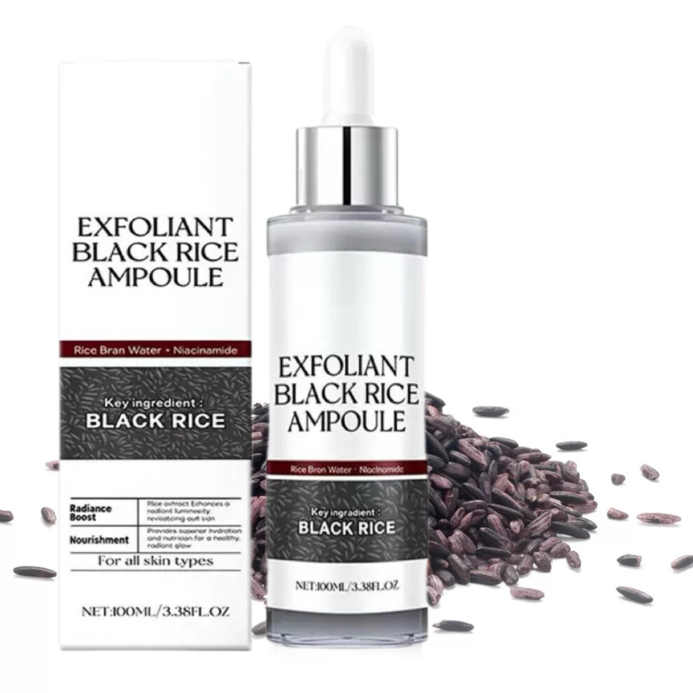 Black/White Rice Face Exfoliator Duo And Rice Enzyme Ampoule For Gentle Brightening Hydration