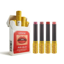 Matte Red Lipstick Set with Four Shades, Long Lasting Waterproof Velvet Finish for Women