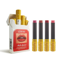 Matte Red Lipstick Set with Waterproof Long Lasting Color, Velvet Finish, 4 Dark Red Shades