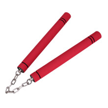 Foam Training Nunchucks Comfortable Grip Martial Arts Taekwondo Wingchun Red 26 Cm