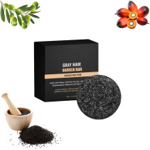 Gray Hair Shampoo Bar with Bamboo Charcoal Natural Hair Darkening Soap for Men and Women 1Pc