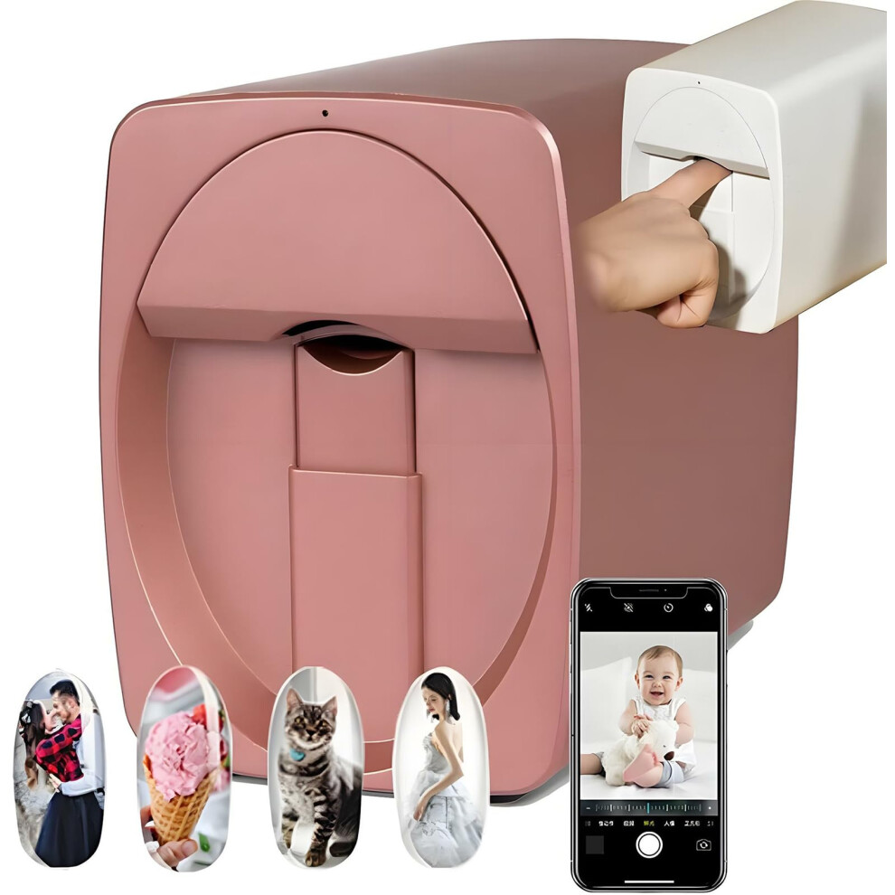 Nail Art Printer with WiFi and 1000 Designs, Automatic Alignment, Fast UV Curing for Salon and Home
