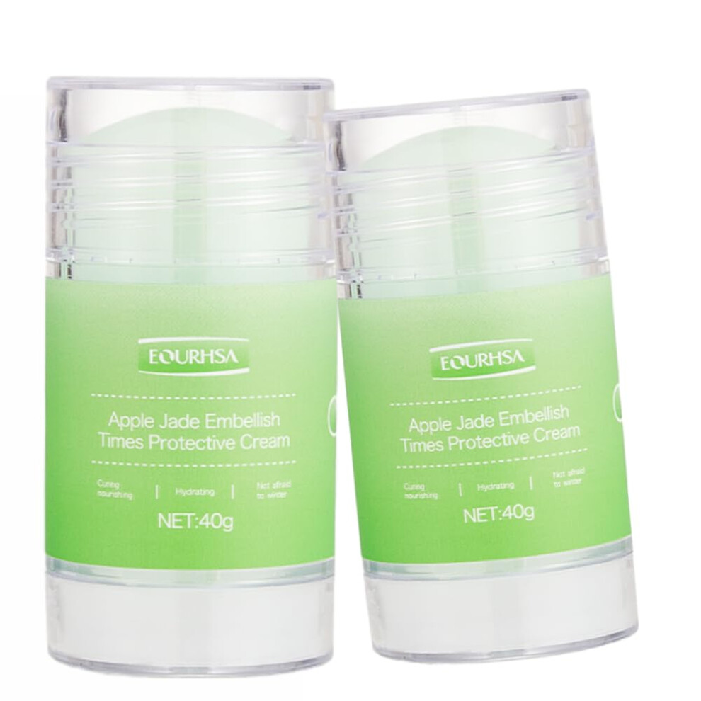 Cream/Green Foot For Cracked Heels With Deep Hydration Heel Balm Stick Apple Scent 2 Pack