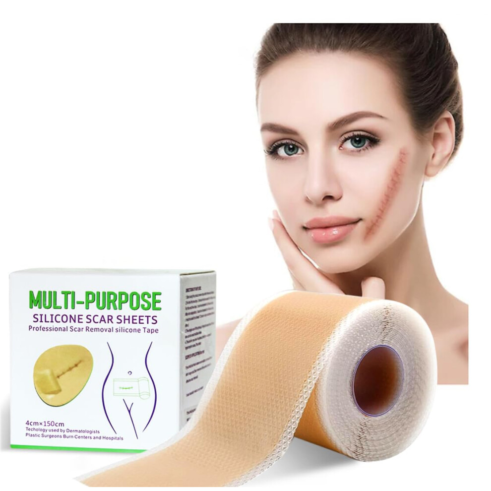 Silicone Scar Sheets and Scar Removal Tape Roll for Surgical, CSection, Keloid Healing 1.6'x59'