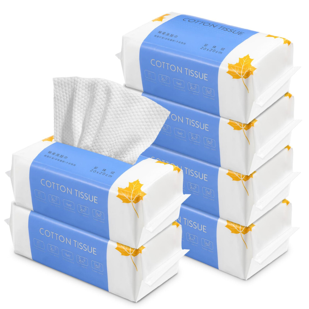 White 6 Pack Facial Cleansing Towels 100% Cotton Lint Makeup Remover Wipes 600 Count