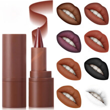 2in1 Long Lasting Waterproof Lip Liner and Lipstick Matte Nude Velvet Lip Crayon Dark Brown Red