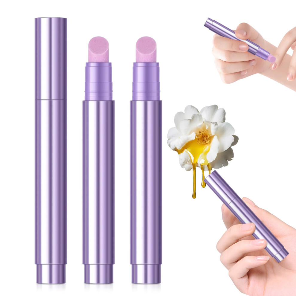 2PC 3in1 Cuticle Oil Pen with Ceramic Pusher for Dry Damaged Nails, Hydrate Strengthen Brighten