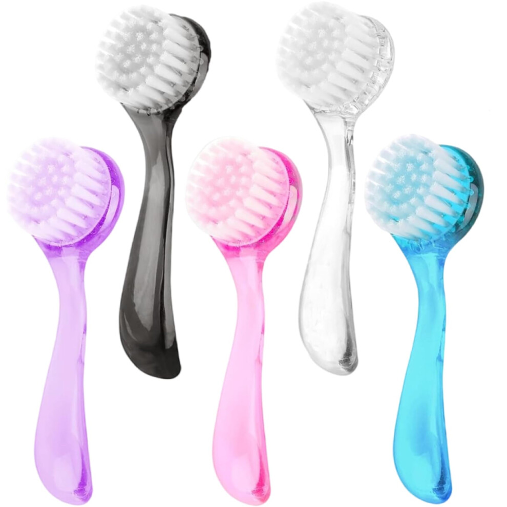 Nail Cleaning Brush Set 5pcs Soft Bristles Ergonomic Grip for Manicure Pedicure Home Salon