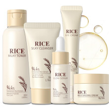 Korean Skincare Set for Teens 1012, Gentle Hydrating 5PC Kit with Rice Extract