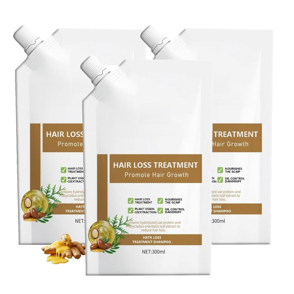 Anti Hair Loss Shampoo with Ginseng Ginger Extract for Women, Hair Growth and Oil Control, 2pcs