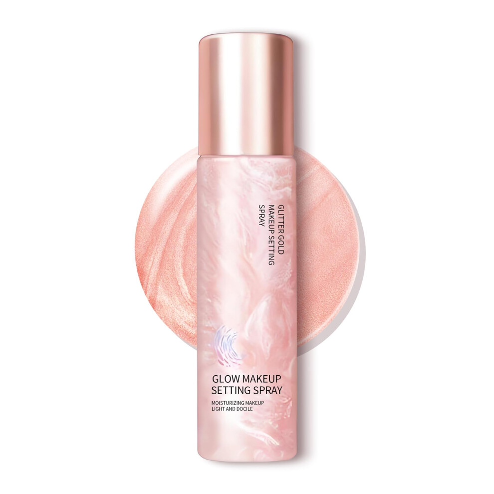 Makeup Setting Spray with LongLasting Hold, Hydrating Dewy Glow Fine Mist, Shimmer Finish 4oz