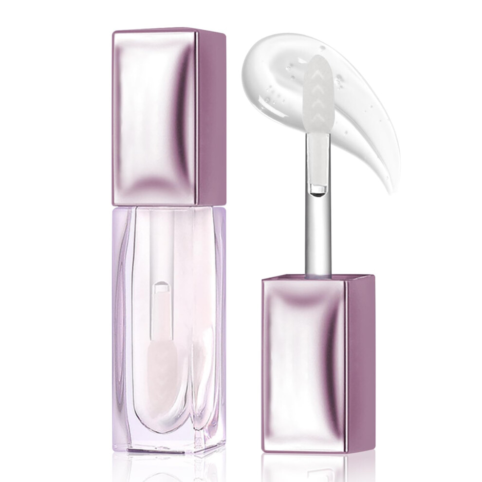 Lip Plumping Oil with Squalane, Hydrating Clear Gloss for Plump Moisturized Lips, NonSticky Formula