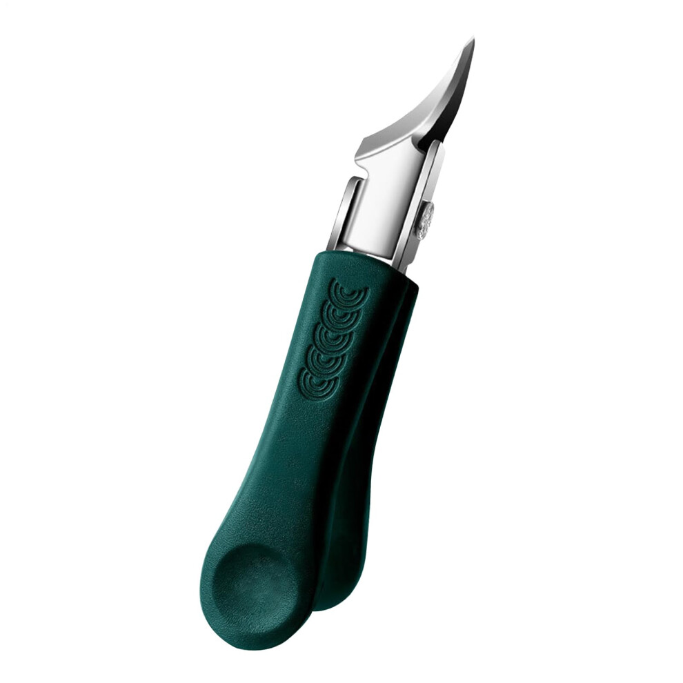 Green Stainless Steel Nail Clippers And Manicure Scissors With Curved Ergonomic Handle For Salon Or Home