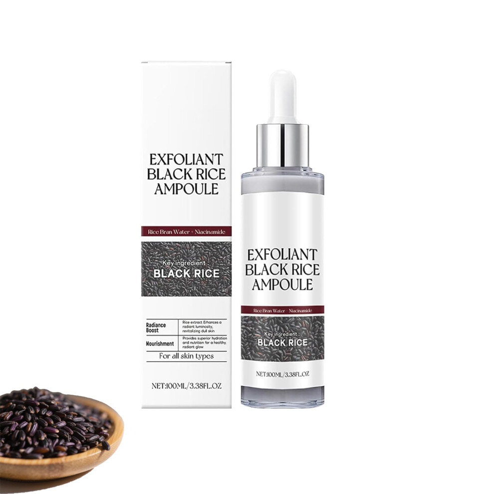 Black Korean Exfoliating Ampoule With Gentle Rice Peeling For Sensitive Skin And Deep Hydration 100Ml