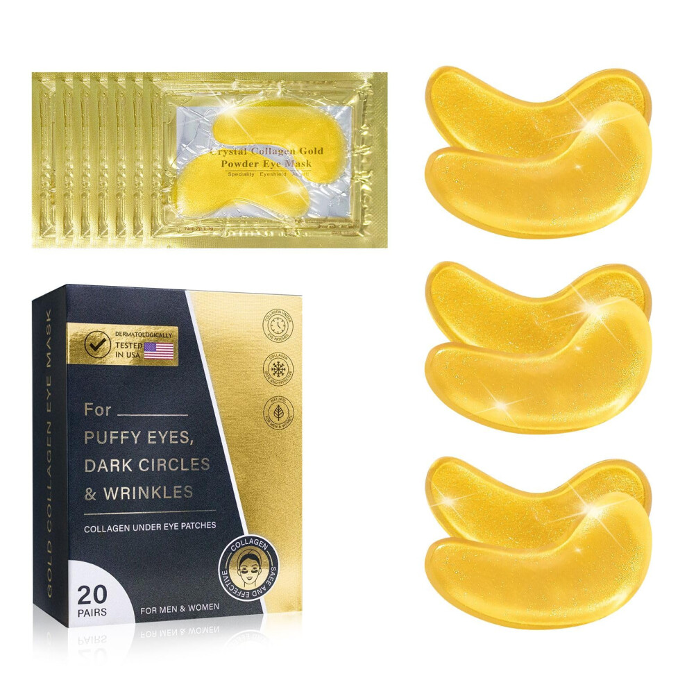 Dark Under Eye Patches With Hyaluronic Acid And Collagen For Circles Puffiness And Wrinkles 20 Pairs