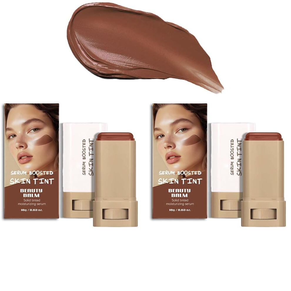 2PCS 3 in 1 Foundation Stick Beauty Balm Serum Hydrating Buildable Coverage Satin Matte Finish #02