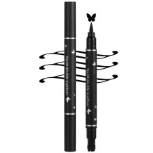 Waterproof Winged Eyeliner Stamp Pen 2 in 1 DoubleHeaded Fine Tip Cat Eye Black Butterfly #05