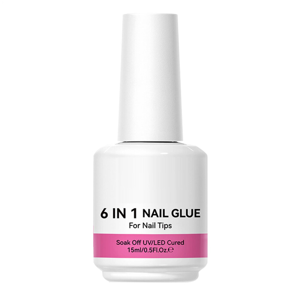 6 in 1 Builder Nail Gel for Extensions Rhinestone Adhesive Strong Bond Quick Cure Smooth Apply
