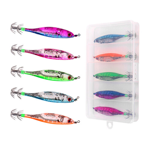 Fishing Lures Jig Hook Shrimp Lure Baits-Five large flat five