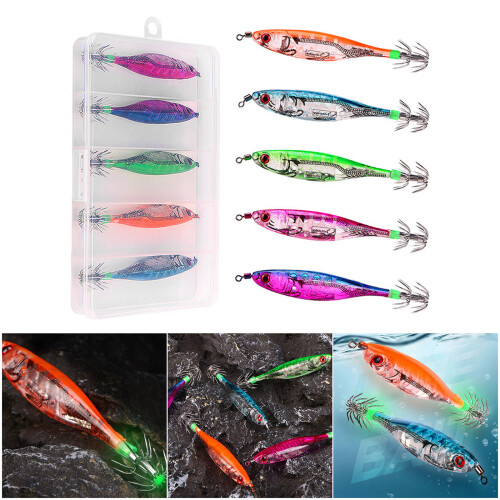 Fishing Lures Jig Hook Shrimp Lure Baits-Five large flat five 1