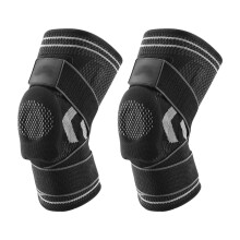 Adjustable Patella Knee Brace with Spring-Black and gray XL