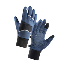 Windproof Winter Gloves Conductive Fingers Fleece-Blue A0093