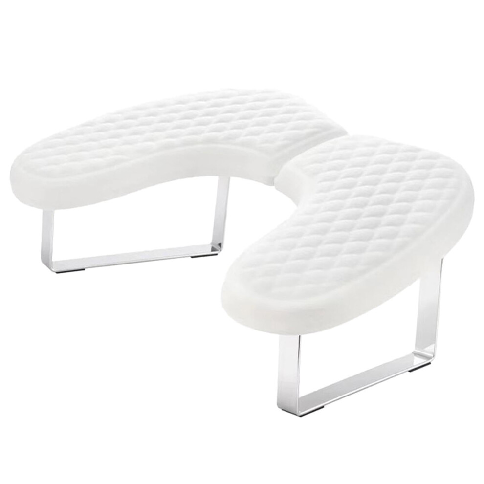 White U Shaped Manicure Arm Rest With Ergonomic Non Slip Support For Nail Salon And Diy,