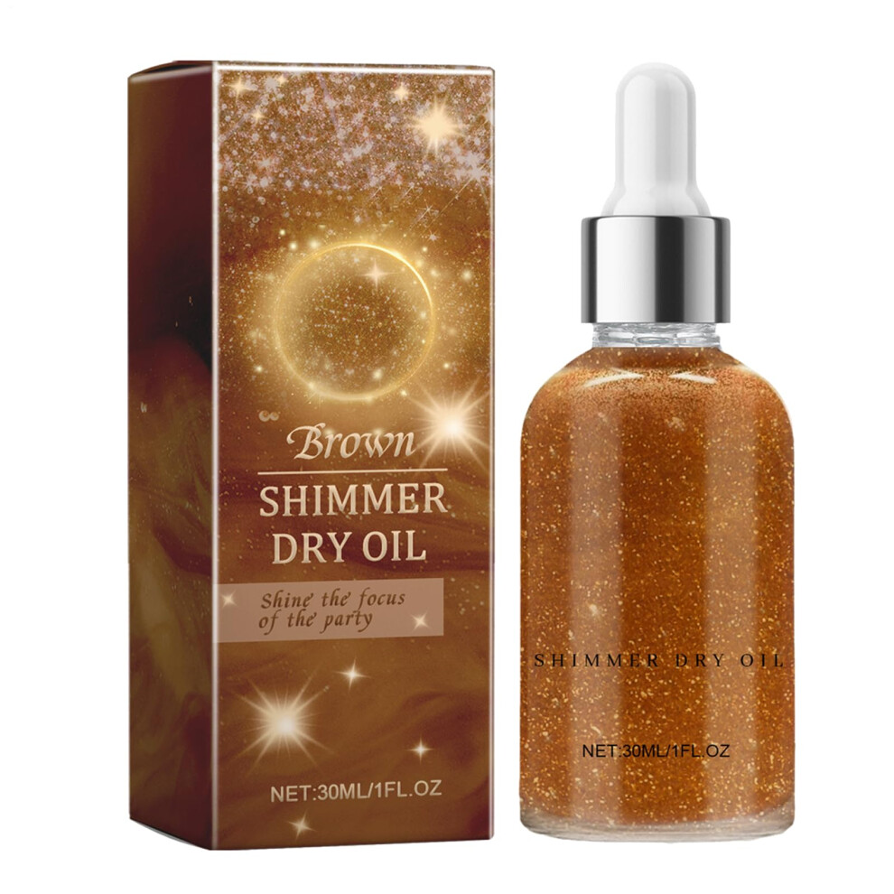 Body Shimmer Oil 30ml Brown Glow â Lightweight Hydrating Liquid Highlighter for Face and Body