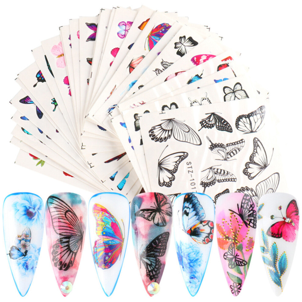 Nail Art Foil Transfer Stickers, Holographic Designs for Women's Fingernails Toenails Decorations, Environmentally Friendly Materials Non-Toxic, 30