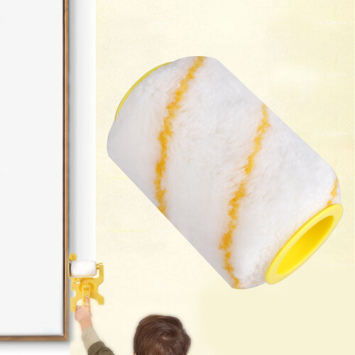 Microfiber Roller Naps, Shedless Paint Roller Covers for Smooth Surface Paint Application, 2 Pieces Plastic+Sponge, Professional Grade Roller 1