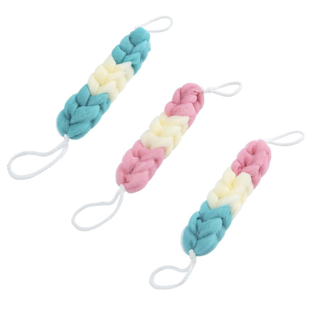 Bath Body Scrubber Set with Extra Long Strap for Gentle Skin Exfoliation and Rich Lather Creation