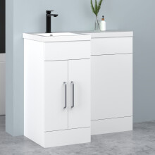 Vanity Unit with Sink WC Cabinet Matt White Floor Standing 900mm