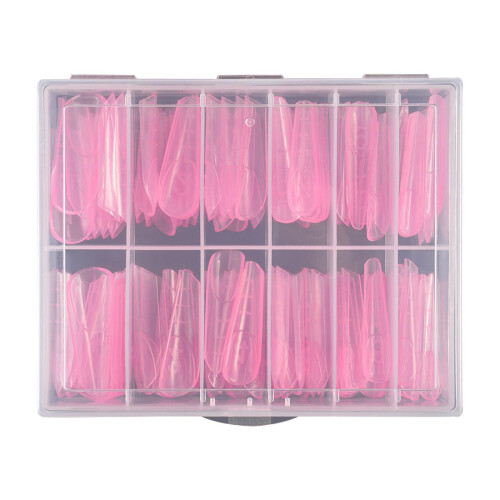 Poly Gel Nail Forms Clear Reusable Dual Forms Acrylic Nail Extension Tips with Length Scale