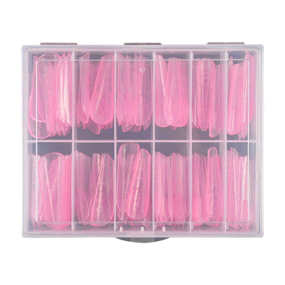 Poly Gel Nail Forms Reusable Dual Form Nail Tips Clear Full Cover MultiSize for Fast Sculpting