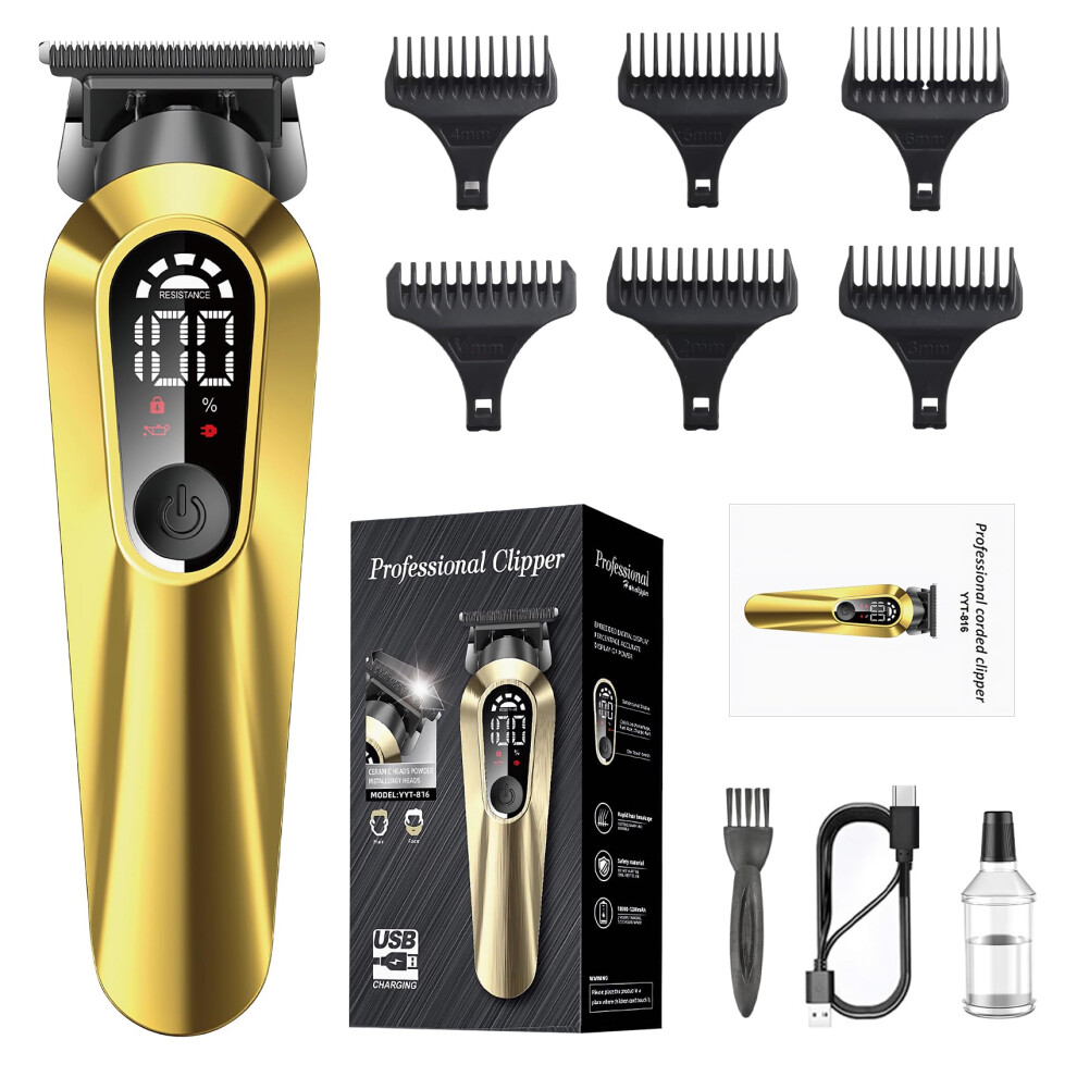Hair Clippers for Men with LCD Display, Cordless Trimmer Set, RBlade, USBC Fast Charging