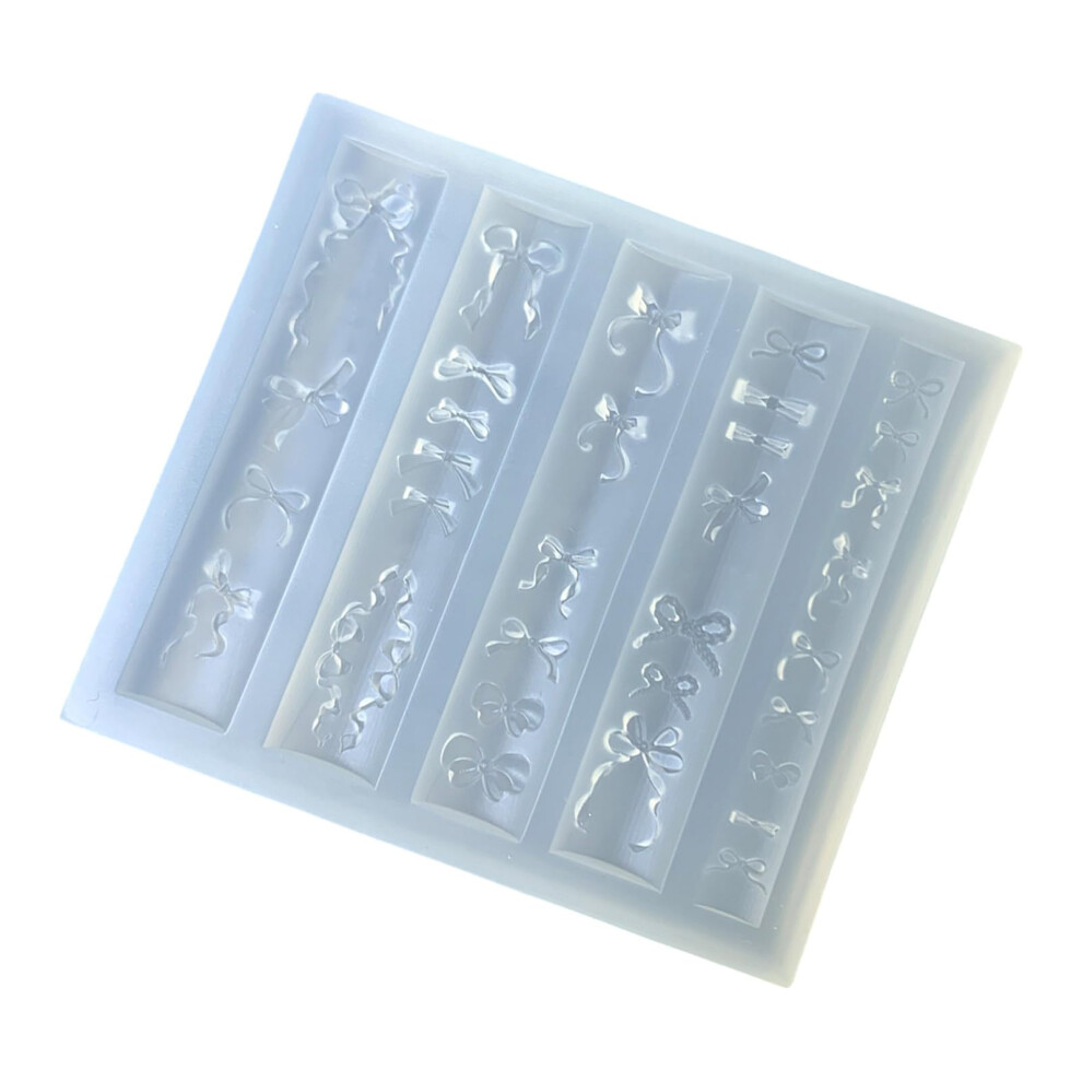 Nail Art Silicone Mold with Comfortable Bowknot Design, Reusable DIY Decoration for Natural Nails